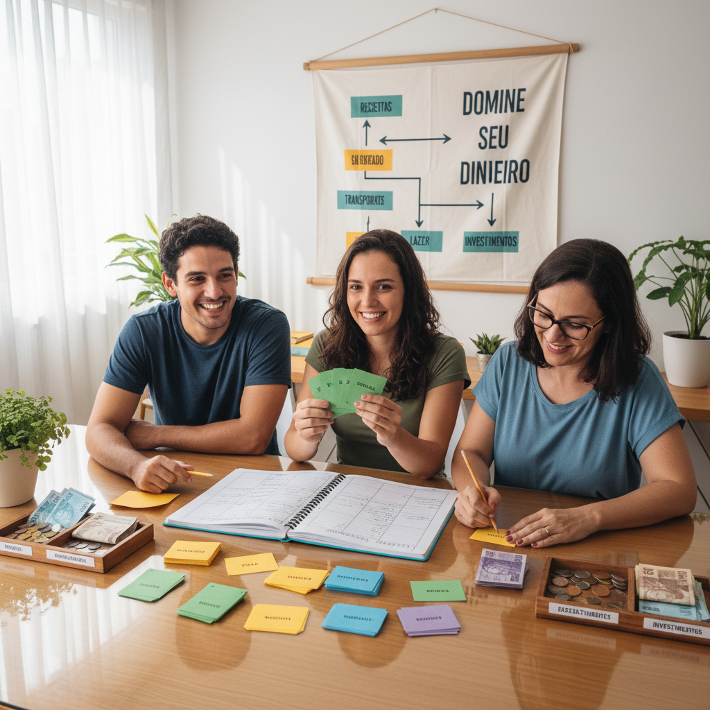 Categorização de despesas receitas em gráfico de pizza mostrando fixos e variáveis