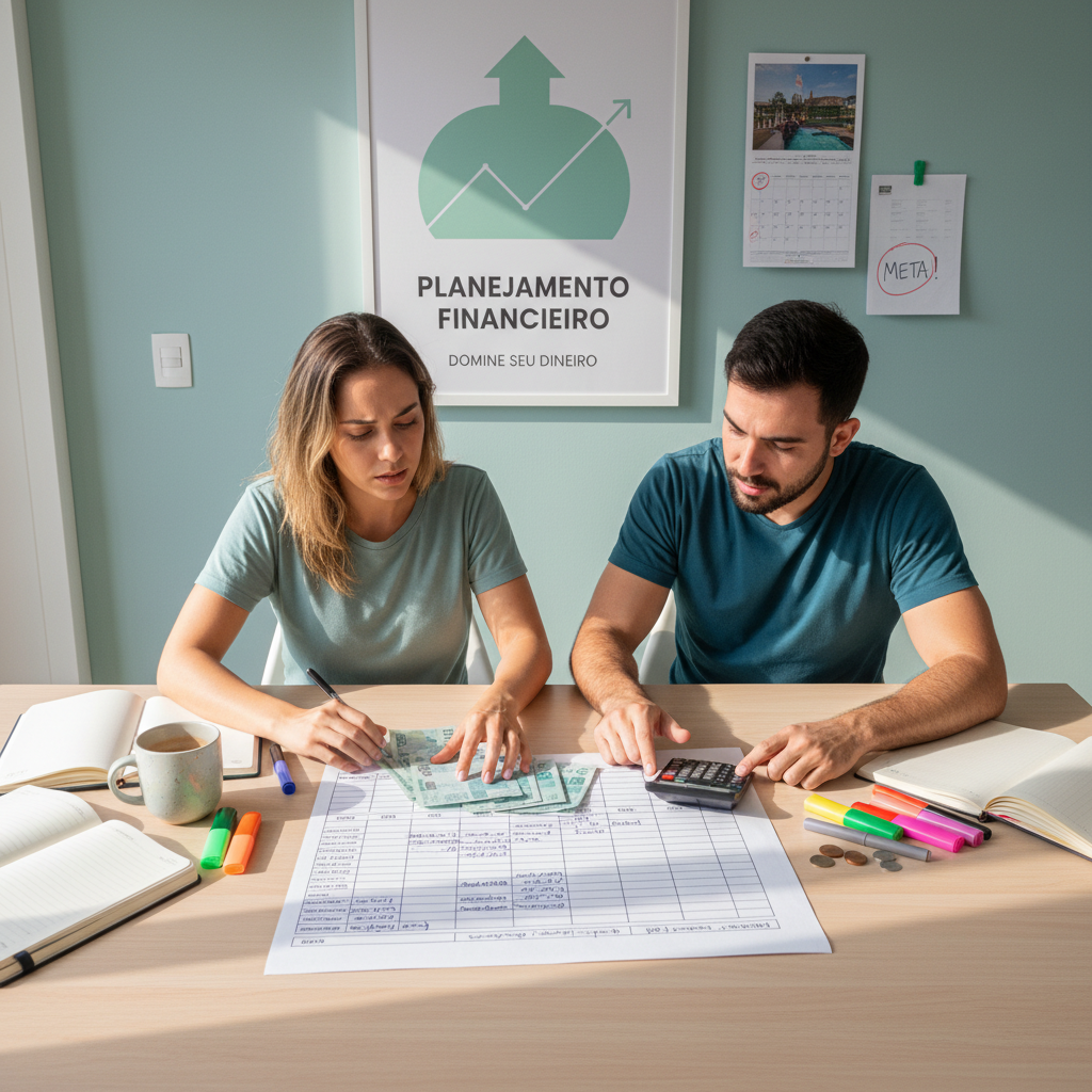 Pessoa frustrada tentando preencher uma planilha de controle financeiro diario acumulada