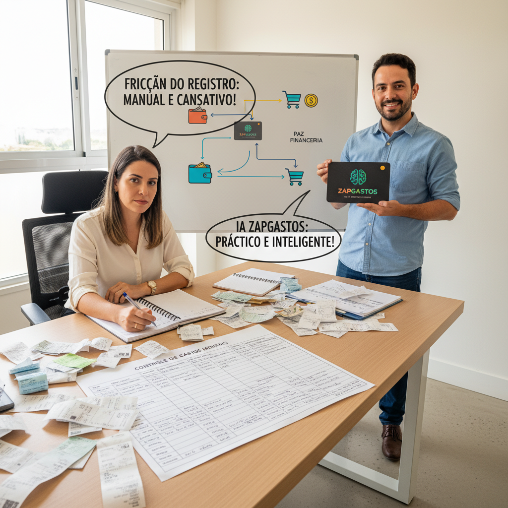 Pessoa frustrada tentando atualizar controle de gastos mensais planilha no computador