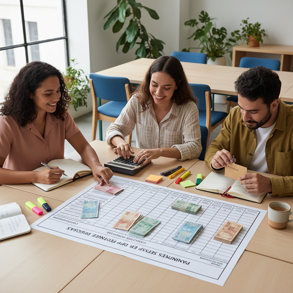 Gráfico de categorias financeiras para organização de planilha de despesas