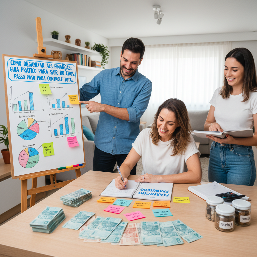 Pessoa utilizando o celular para saber como organizar as finanças de forma prática e rápida