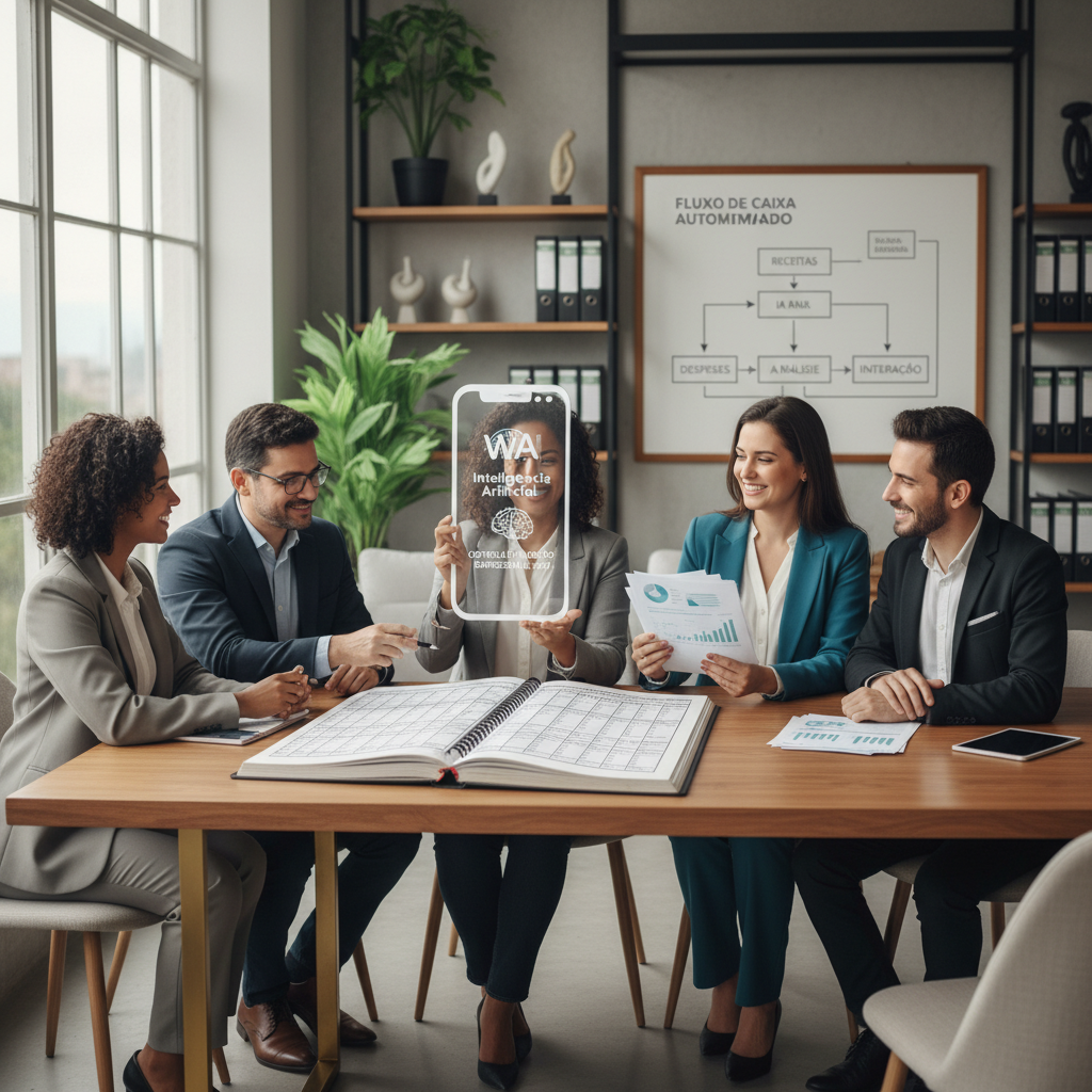 Inteligência Artificial processando dados financeiros via WhatsApp de forma automática