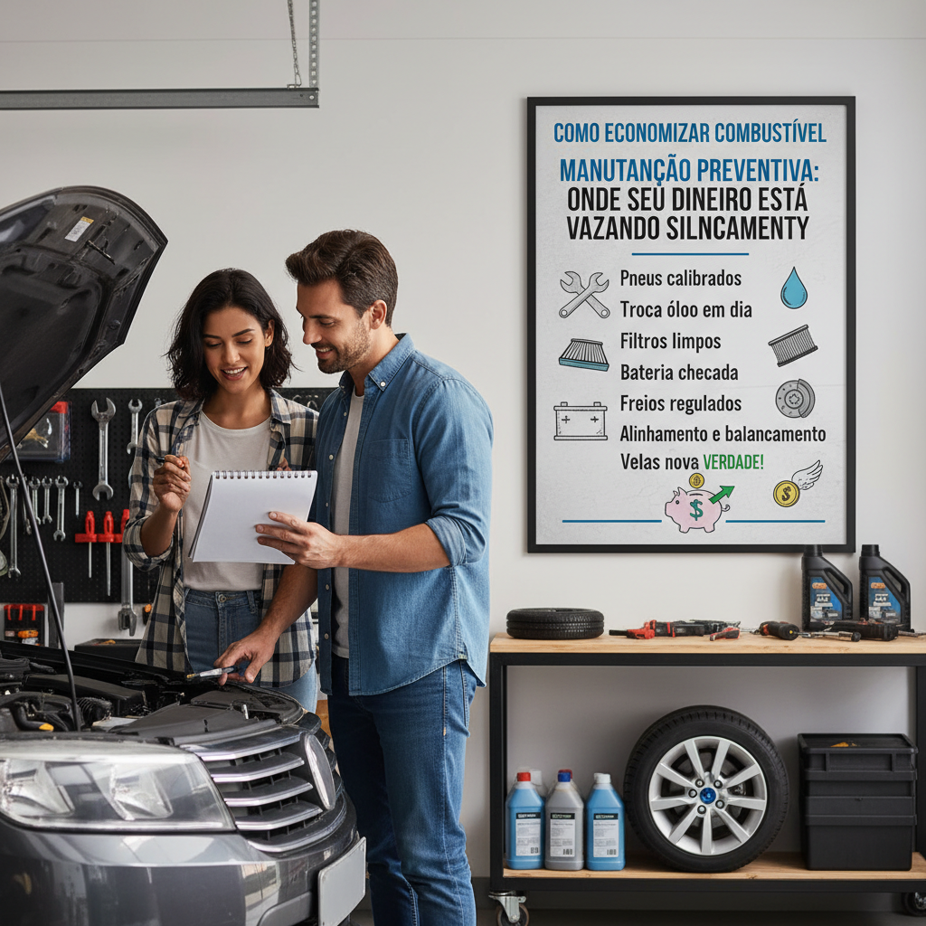 Mecânico revisando motor para economizar combustível e evitar vazamentos financeiros
