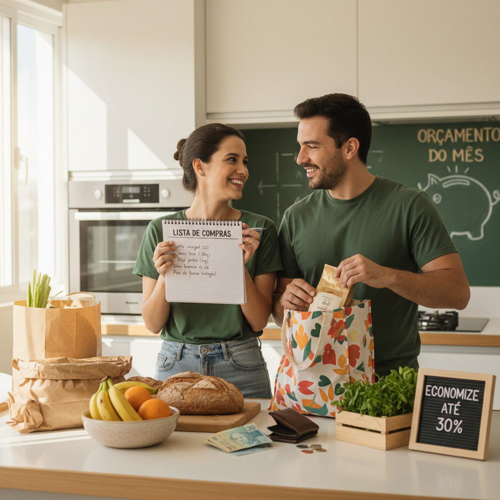 pessoa frustrada segurando um cupom fiscal e uma lista de papel