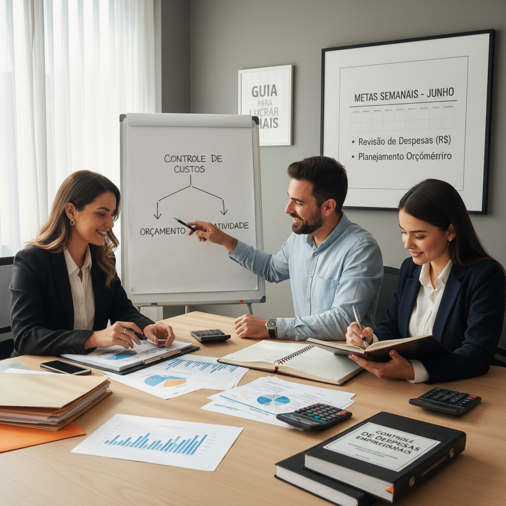 Empresário analisando controle de despesas empresariais em um dispositivo móvel