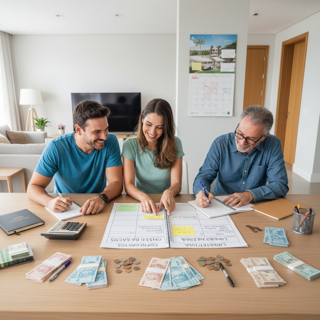 Homem analisando gestão de gastos no celular com tranquilidade
