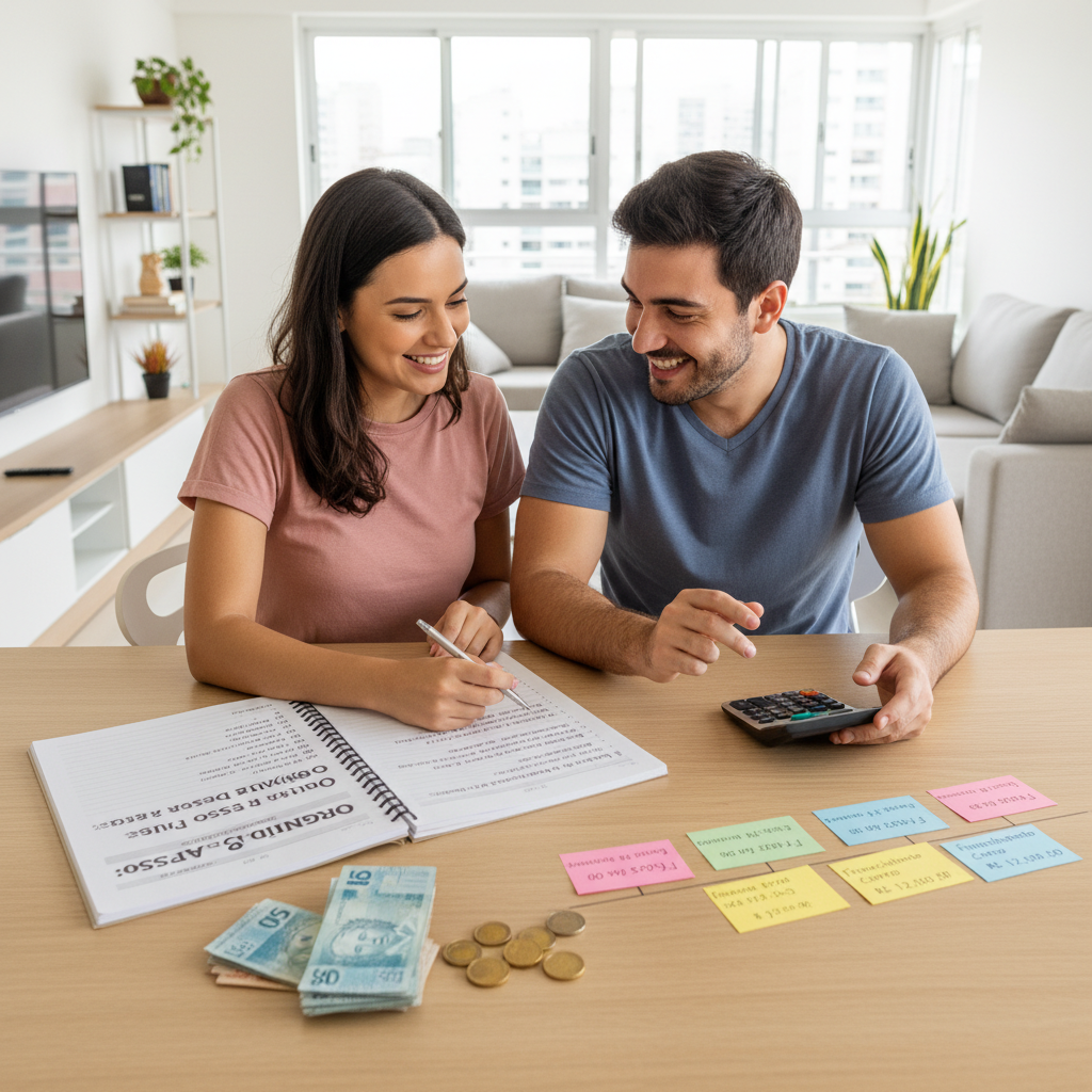 Homem analisando organização de dívidas e finanças pessoais no celular