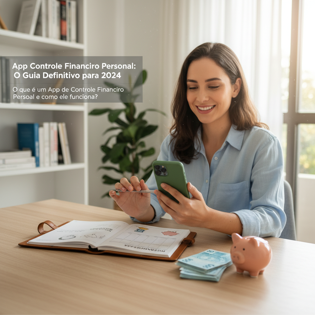Interface intuitiva de app controle financeiro pessoal mostrando dashboard e funcionamento inteligente