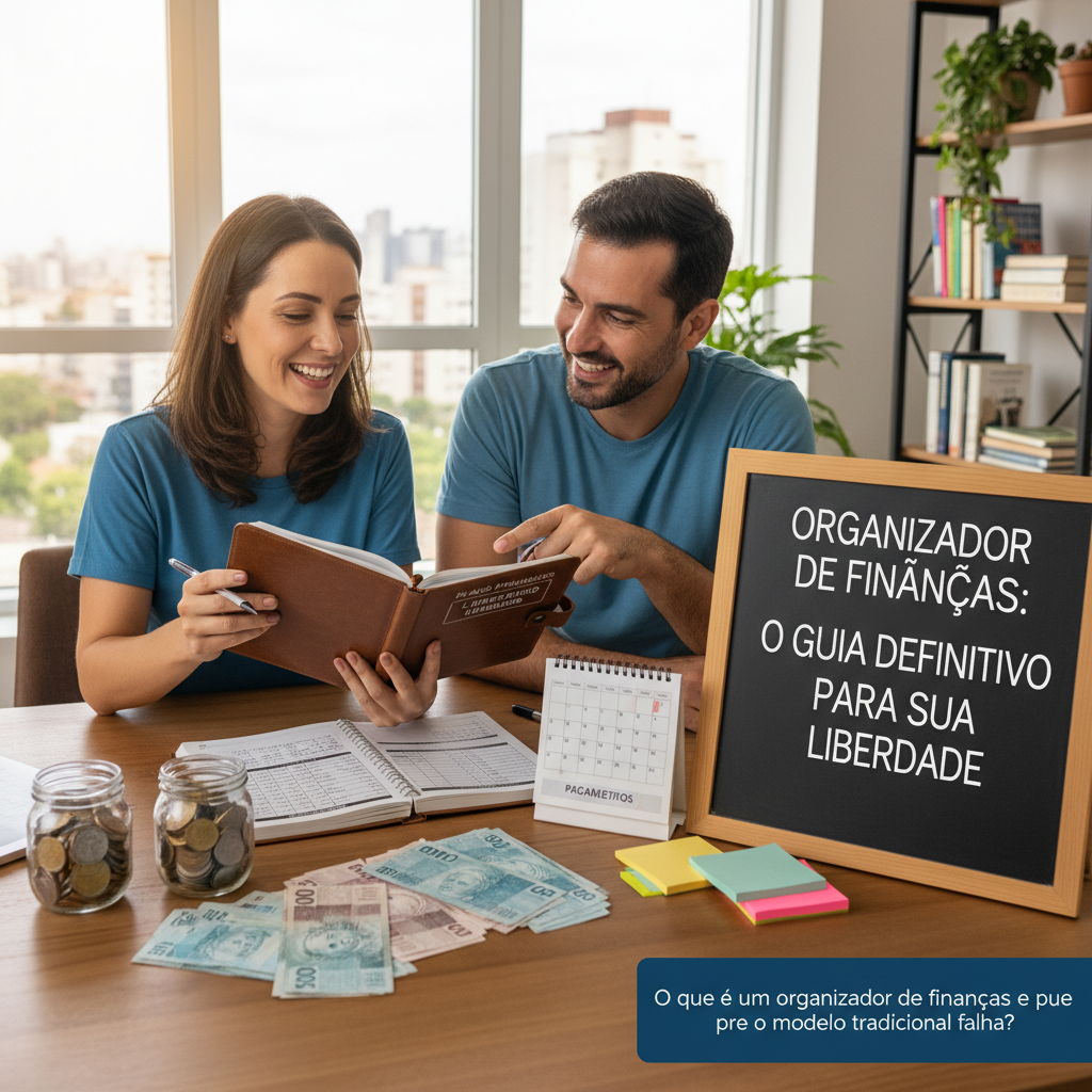 Homem analisando organizador de finanças no celular de forma estratégica