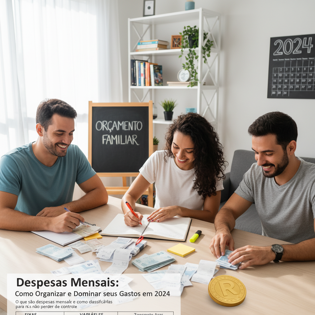 Classificação de despesas mensais em gastos fixos e variáveis para controle financeiro