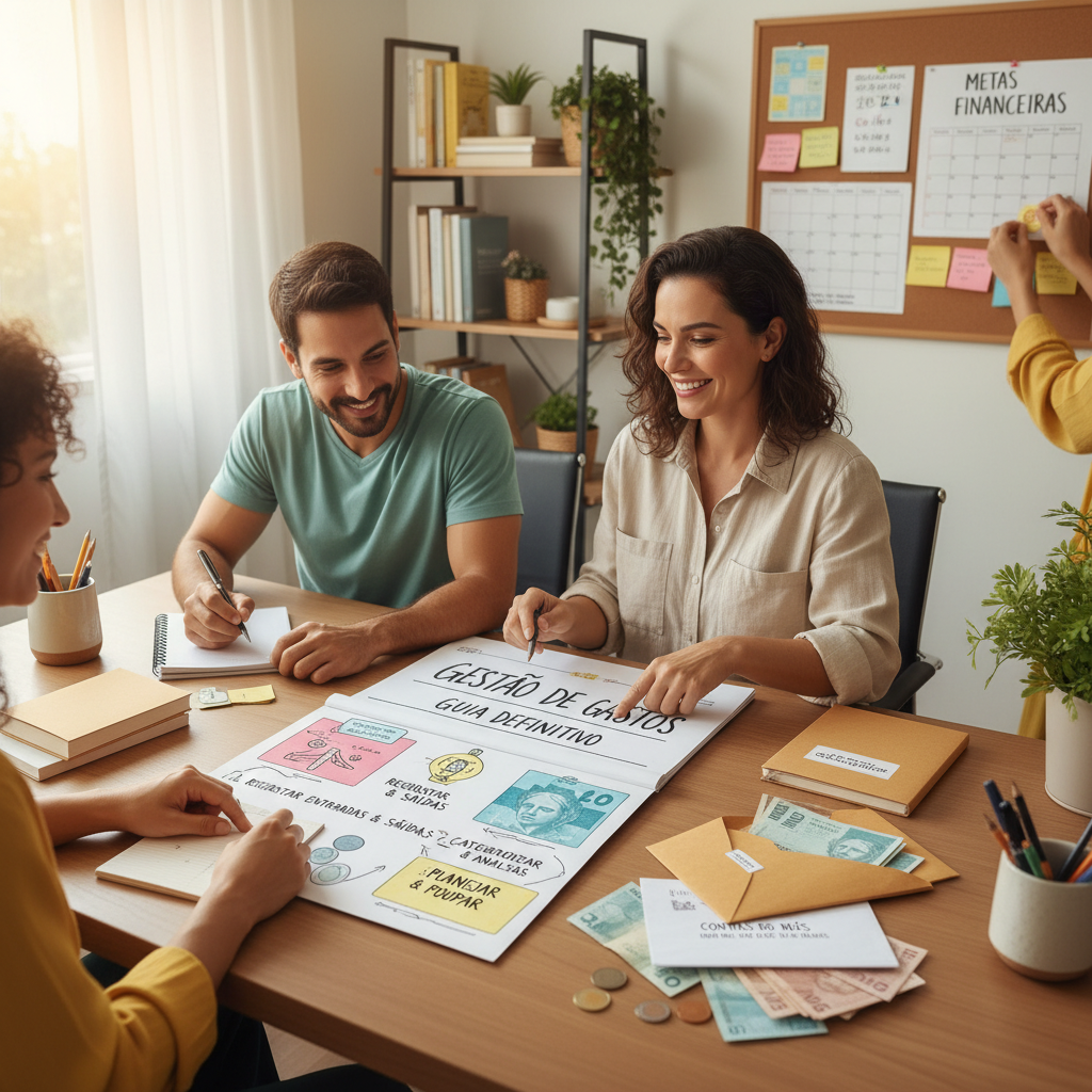 Infográfico sobre passos essenciais para gestão de gastos sem planilhas