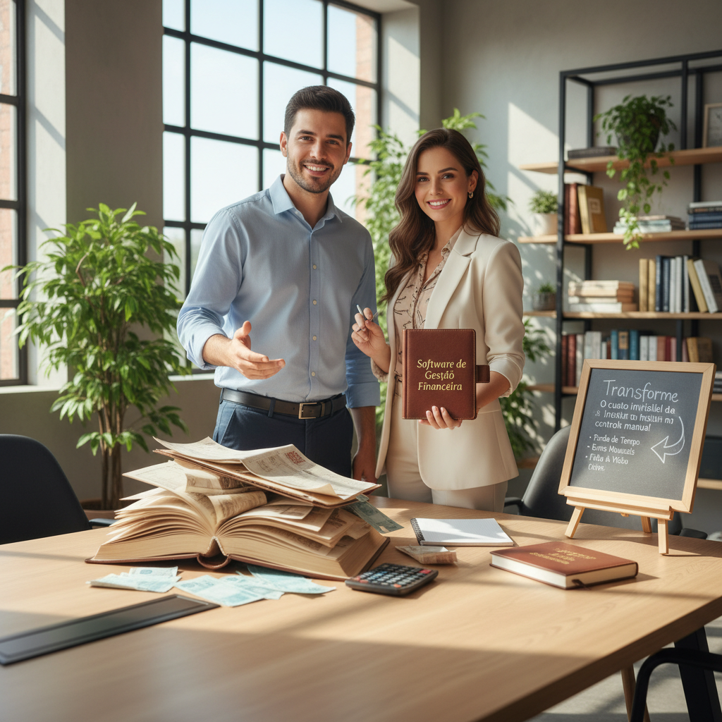 Comparativo entre planilha complexa e software de gestão financeira moderno