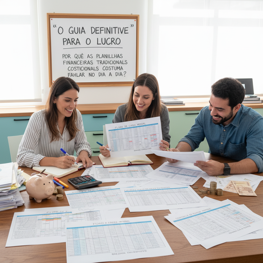 Pessoa frustrada tentando preencher uma planilha de controle de gastos no Excel