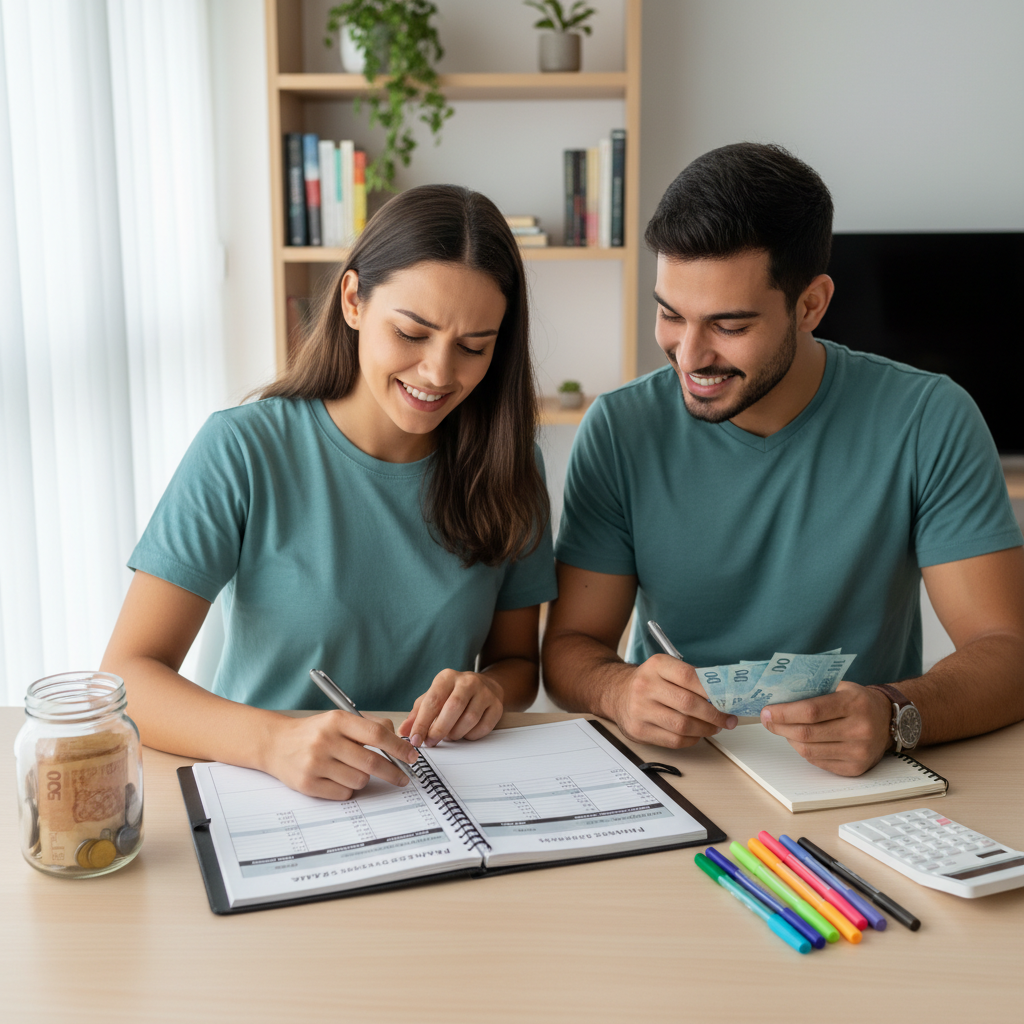 Homem frustrado tentando preencher planilha financeira no computador