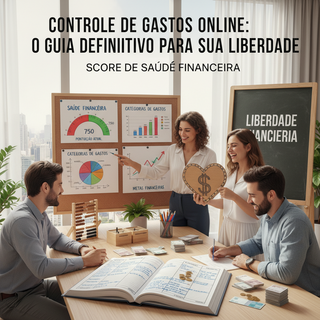 Painel de score de saúde financeira e controle de gastos online