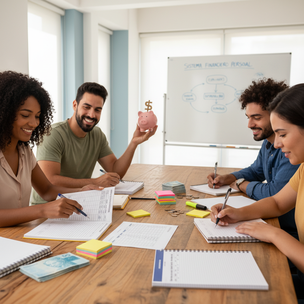 Homem analisando dados em um sistema financeiro integrado no celular