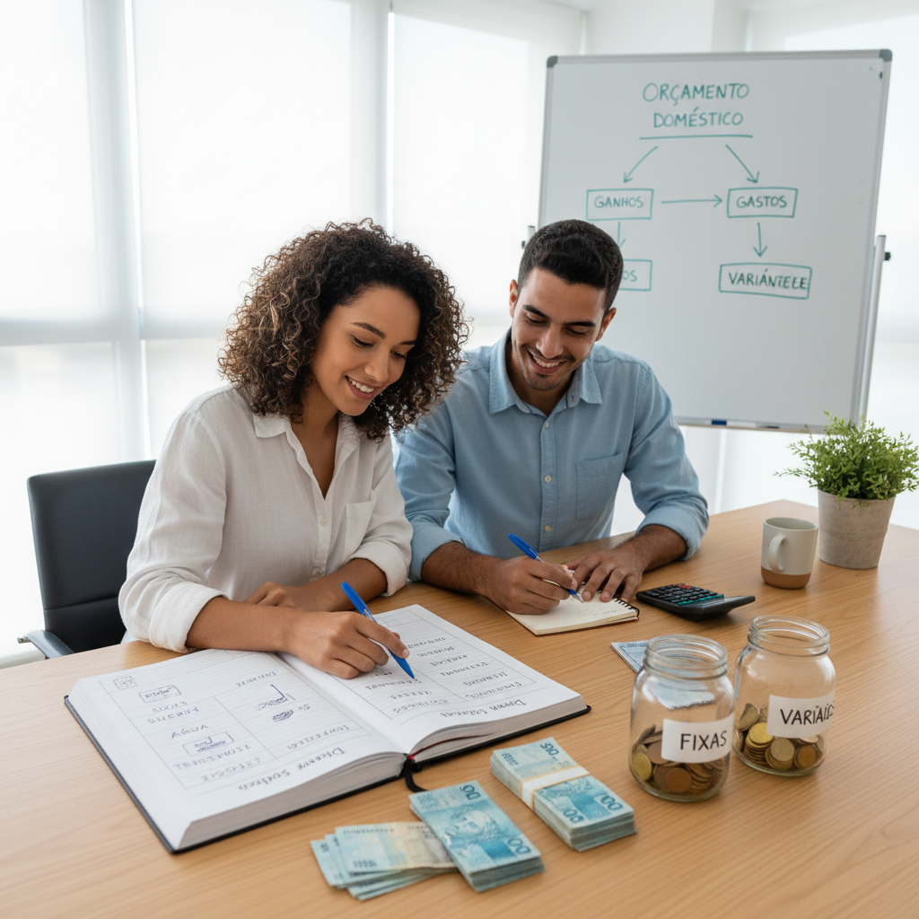 Gráfico explicativo sobre a diferença entre despesas fixas e variaveis no orçamento familiar