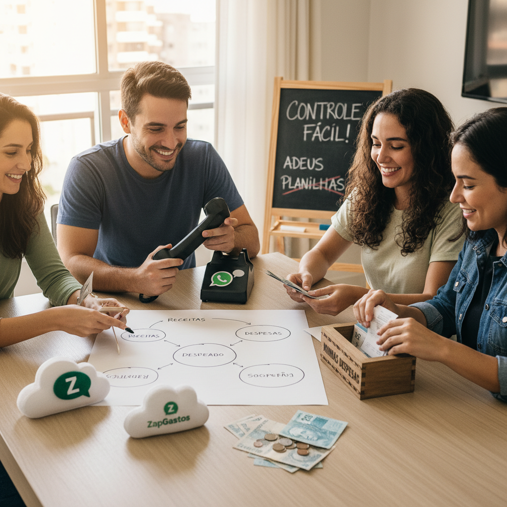 Comparativo entre planilhas tradicionais e o app minhas despesas ZapGastos