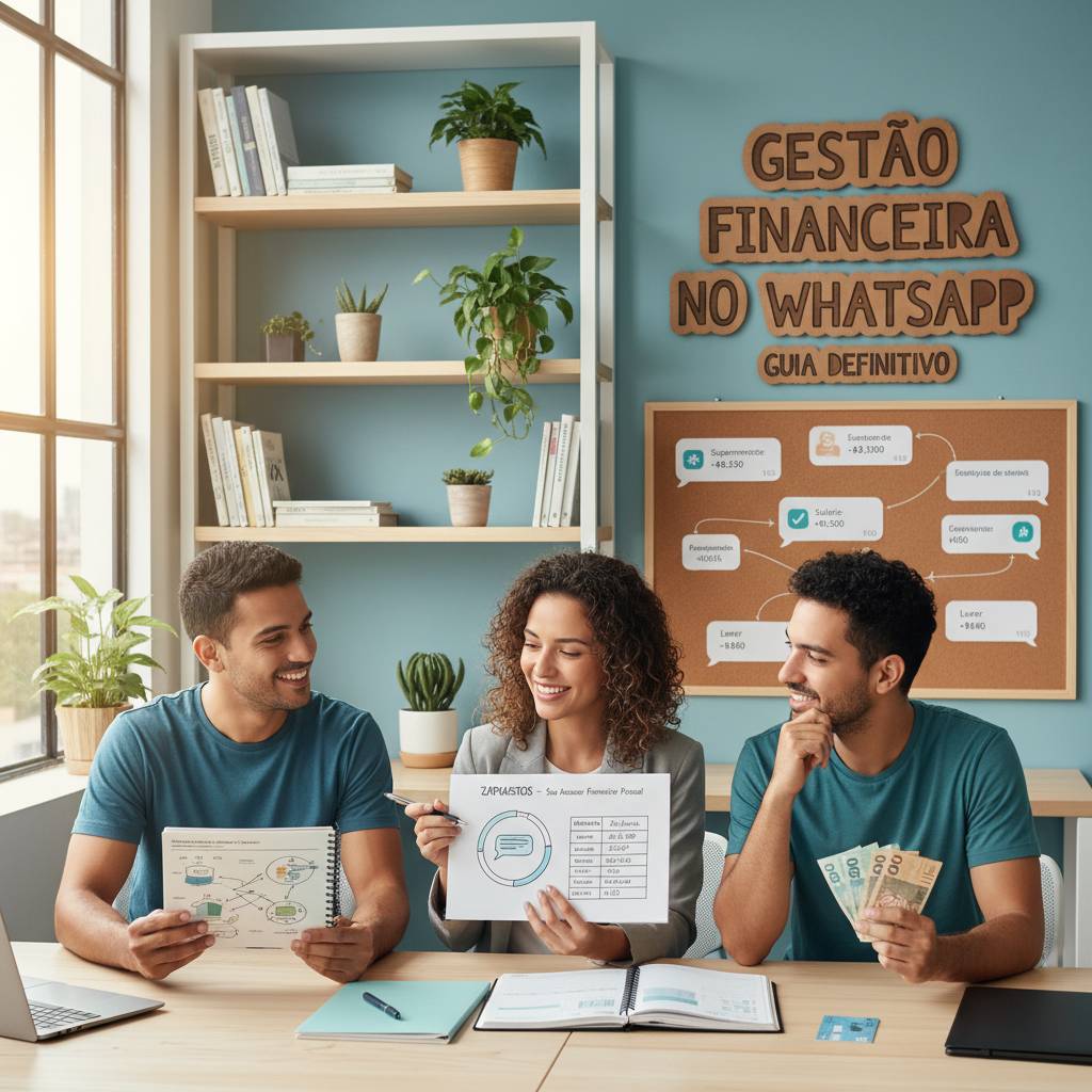 Interface do ZapGastos mostrando integração entre WhatsApp e Dashboard Web