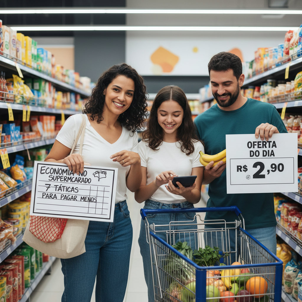 Estratégias de economia supermercado com planejamento e comparação de preços
