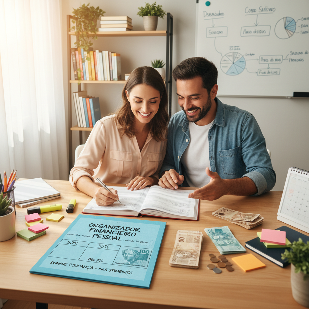 infográfico sobre método 50-30-20 para controle de gastos mensal