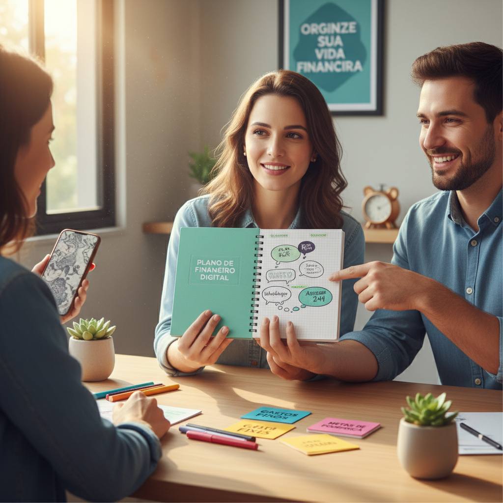 Interface do ZapGastos no WhatsApp funcionando como um planner financeiro digital grátis