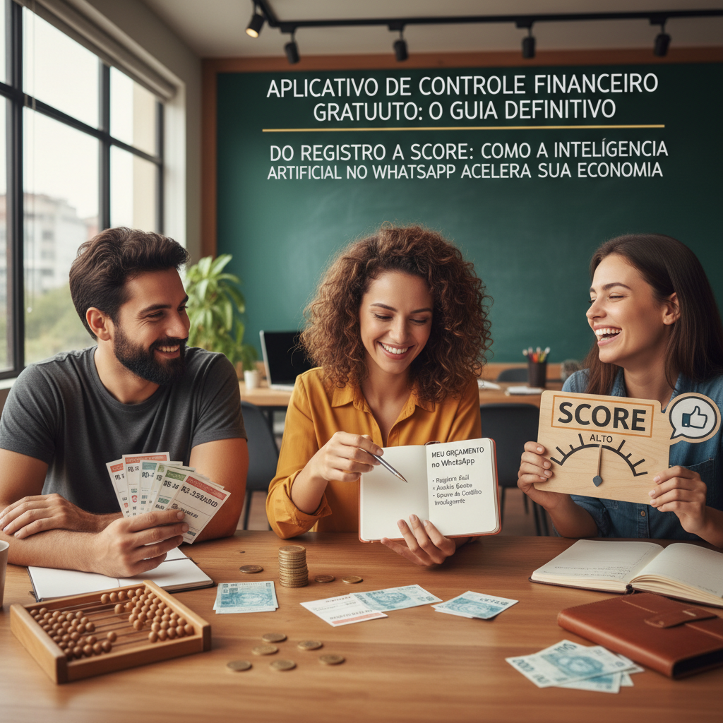 Inteligência artificial analisando dados financeiros e gerando score de saúde financeira no celular