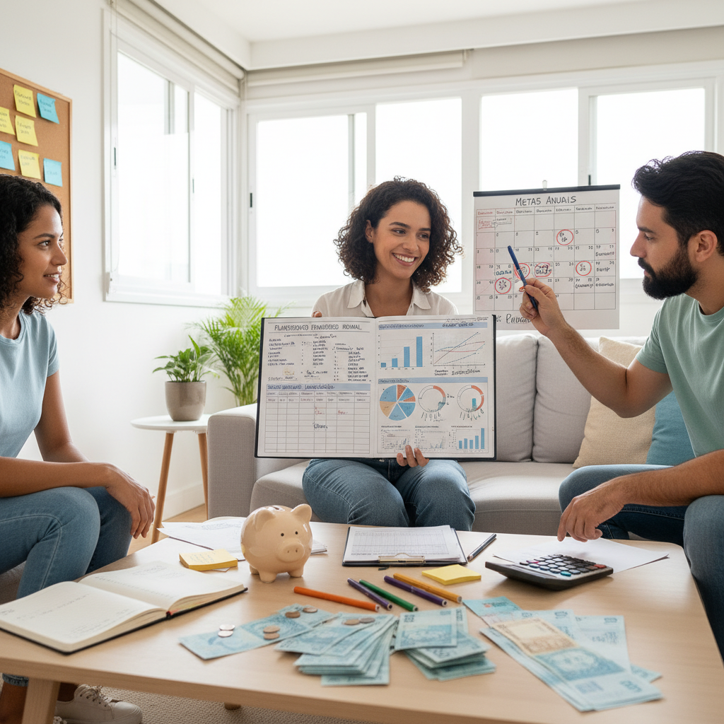 Homem frustrado tentando preencher controle de gastos no Excel em um computador