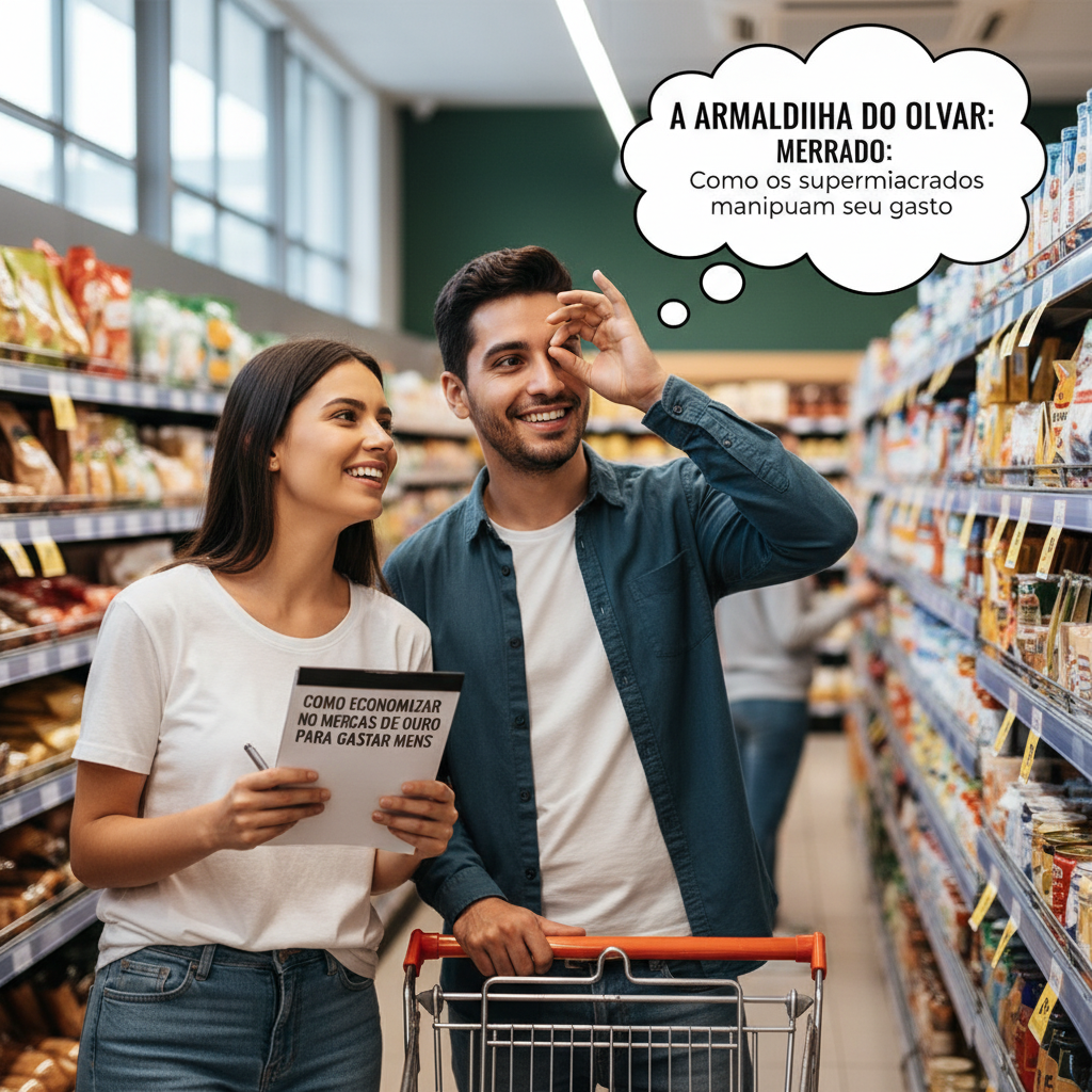 Prateleiras de supermercado mostrando a diferença de preços entre níveis de altura