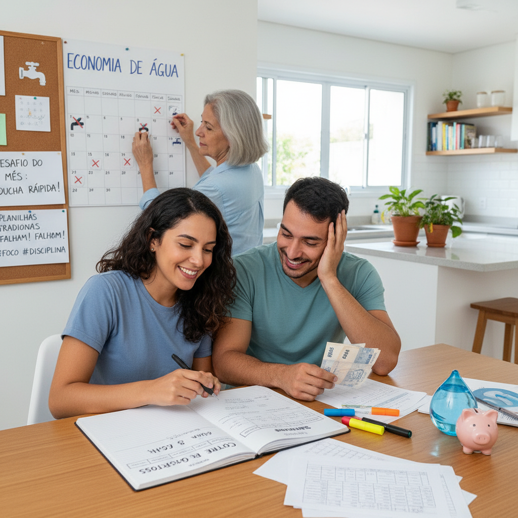 Pessoa frustrada tentando preencher uma planilha de controle financeiro