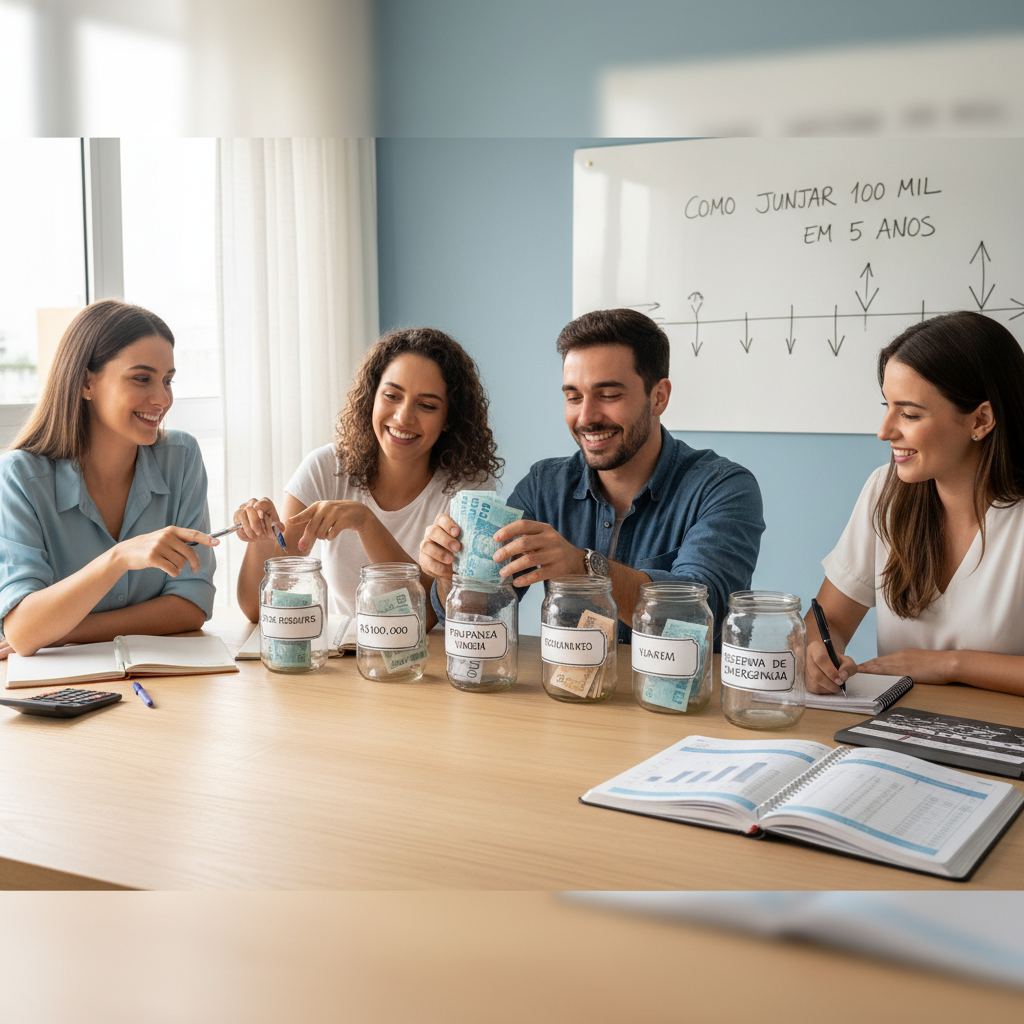 Estratégia 50-30-20 para atingir a meta de como juntar 100 mil em 5 anos