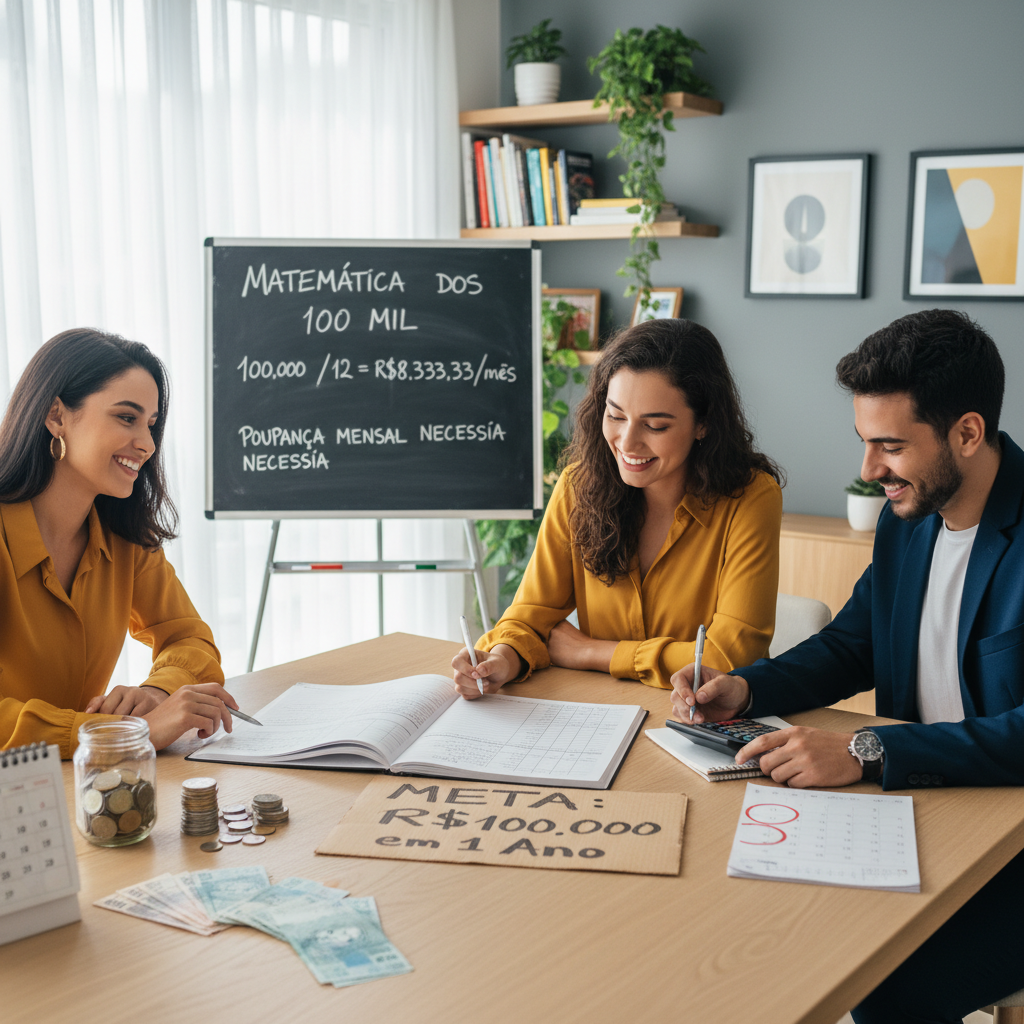 Cálculos e planilhas sobre como juntar 100 mil em 1 ano com juros compostos