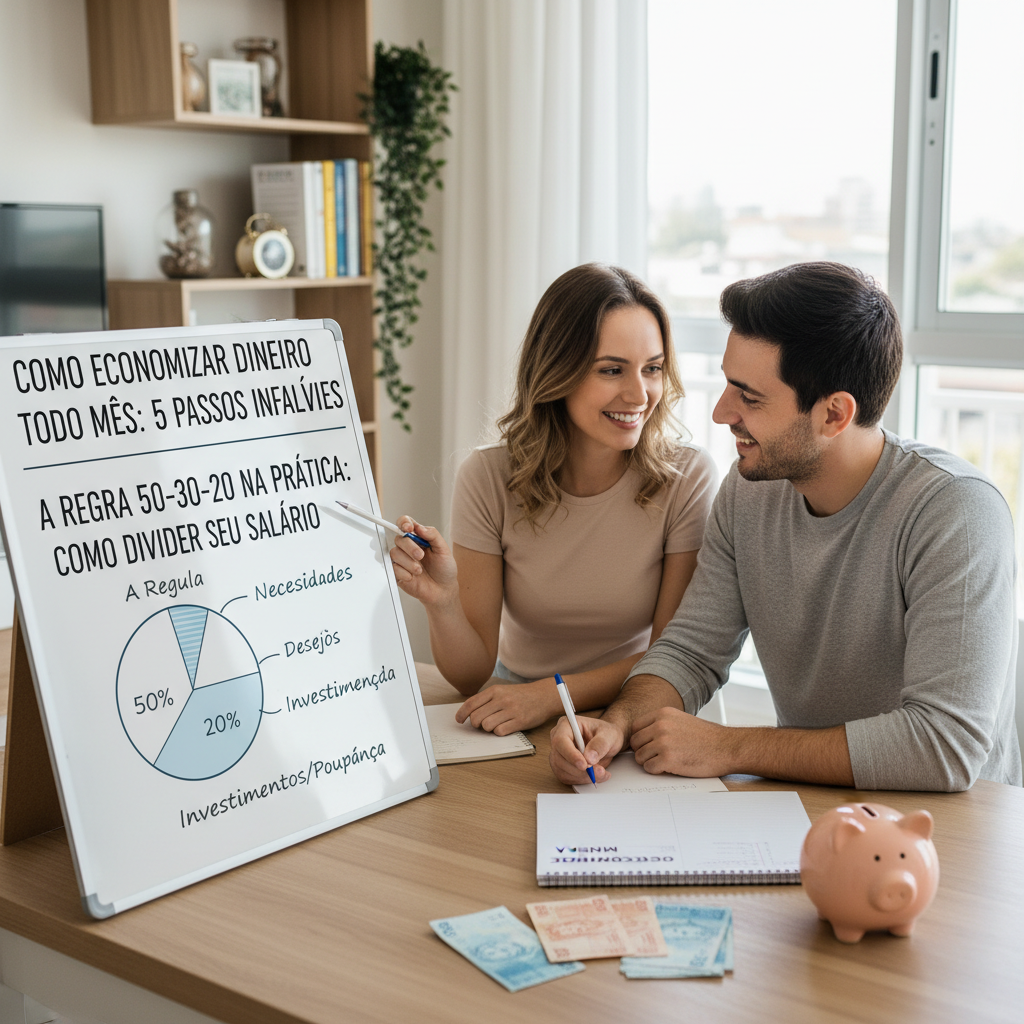 Como Economizar Dinheiro Todo Mês: 5 Passos Infalíveis Aplicação da regra 50-30-20 para como economizar dinheiro todo mês