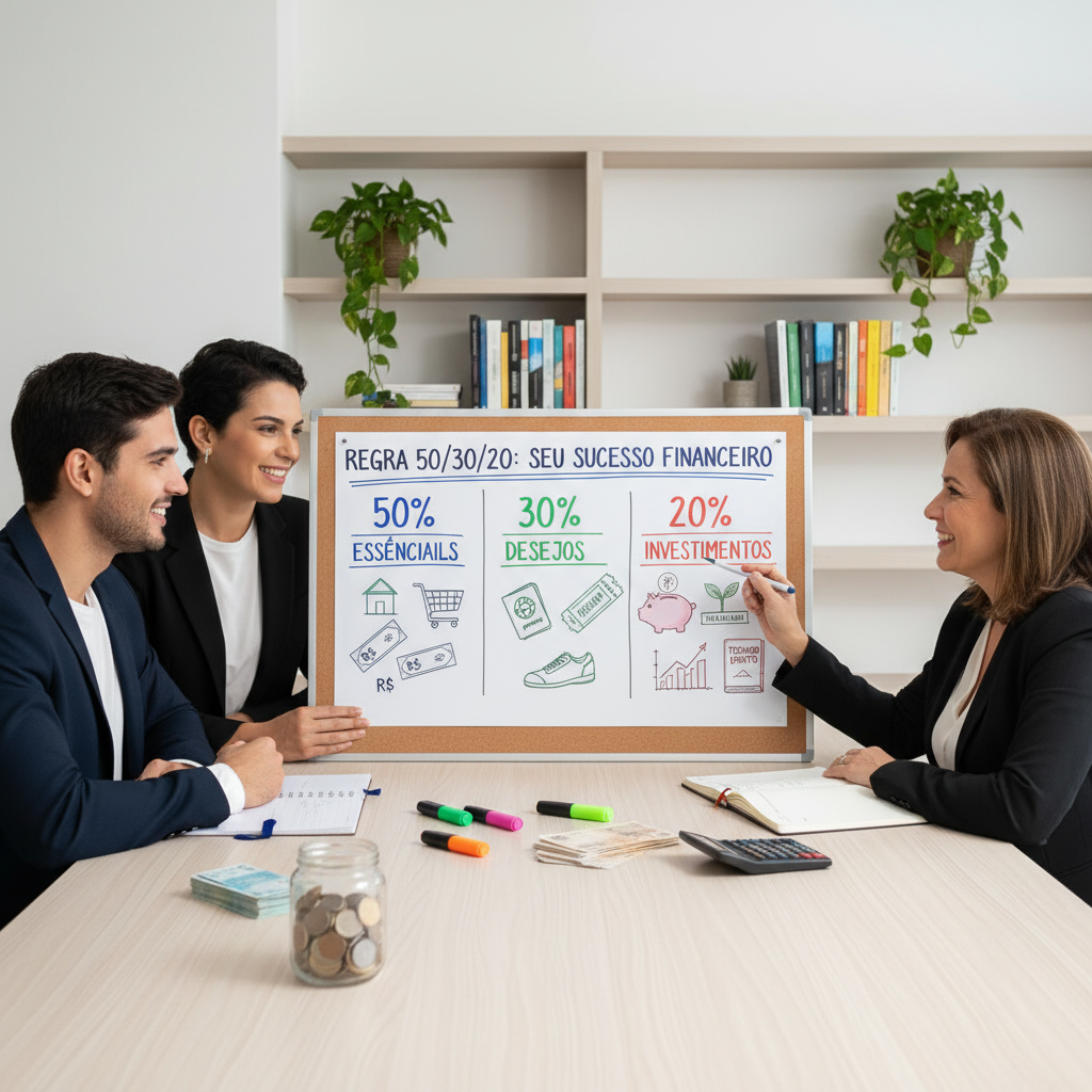 Como Fazer um Bom Planejamento Financeiro: E Como Organizar Suas Finanças Gráfico de pizza mostrando a divisão 50 30 20 para planejamento financeiro