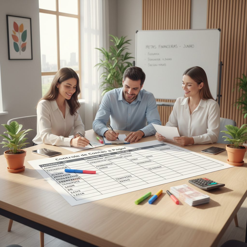 Infográfico com categorias de gastos como moradia e lazer