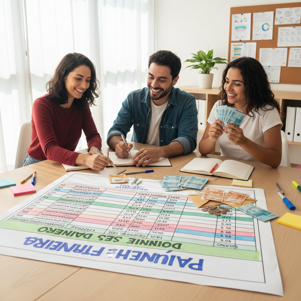 Gráfico de pizza mostrando categorias financeiras como lazer, saúde e investimentos
