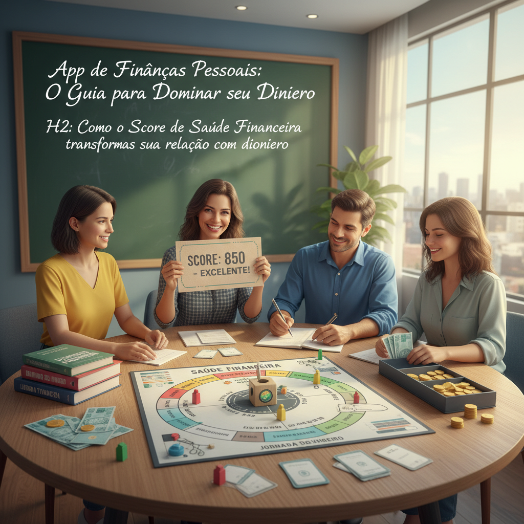 Gráfico de Score de Saúde Financeira em um painel de controle de gastos