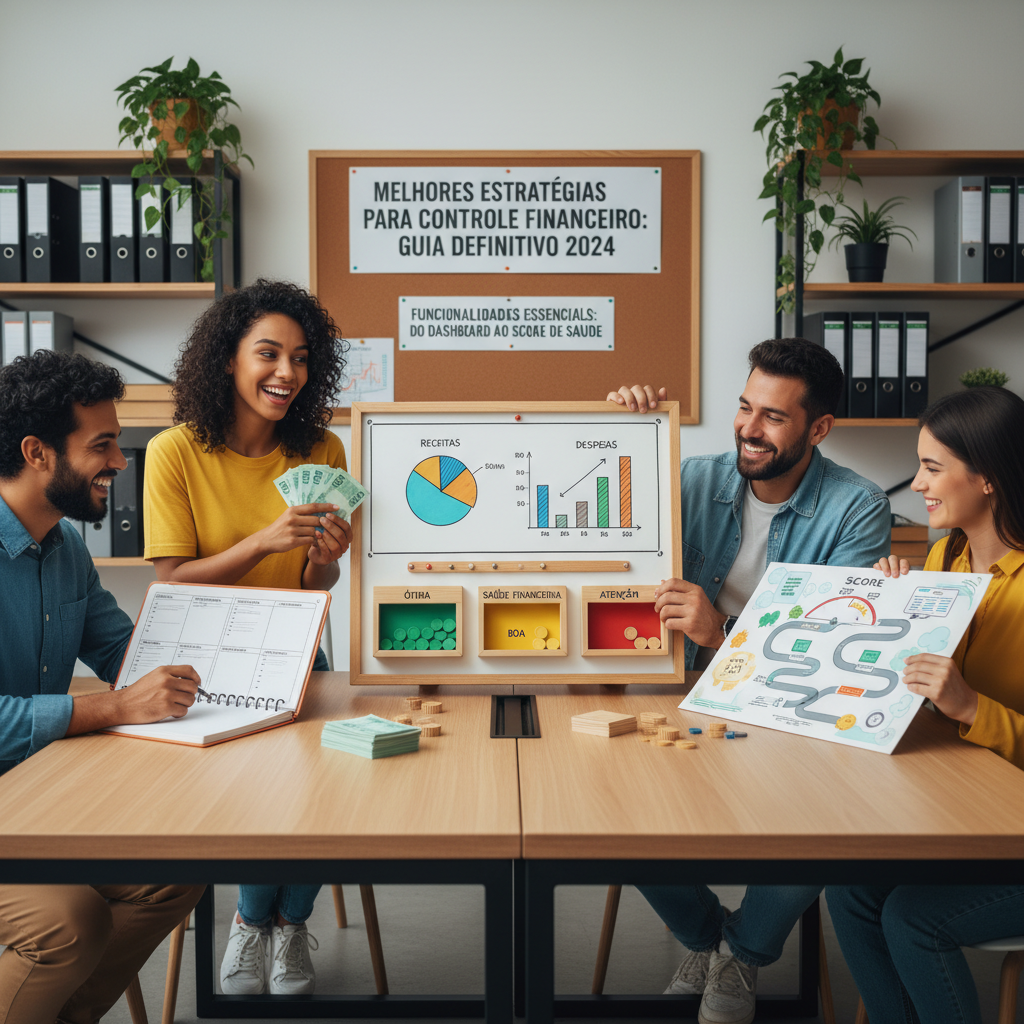 Dashboard de controle financeiro com visão 360 e score de saúde financeira