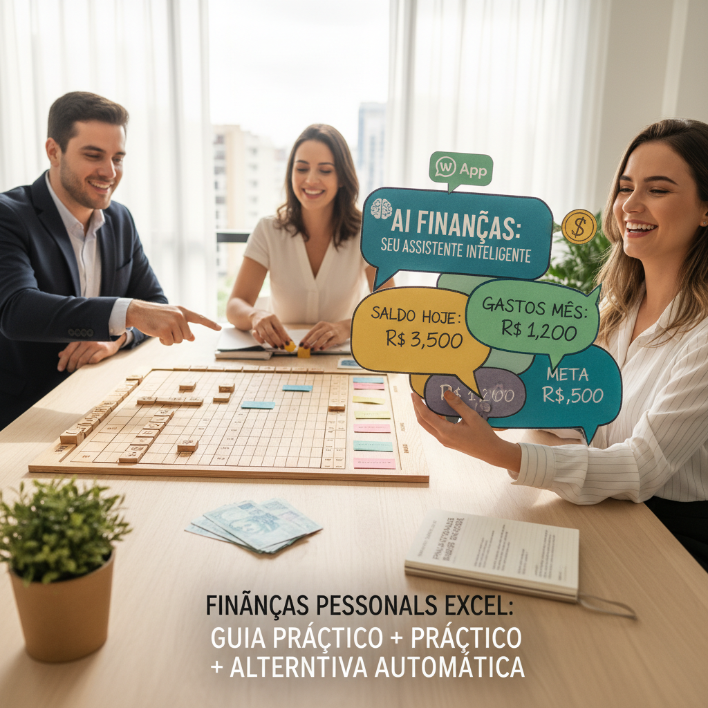 Interface do WhatsApp mostrando a inteligência artificial do ZapGastos organizando finanças