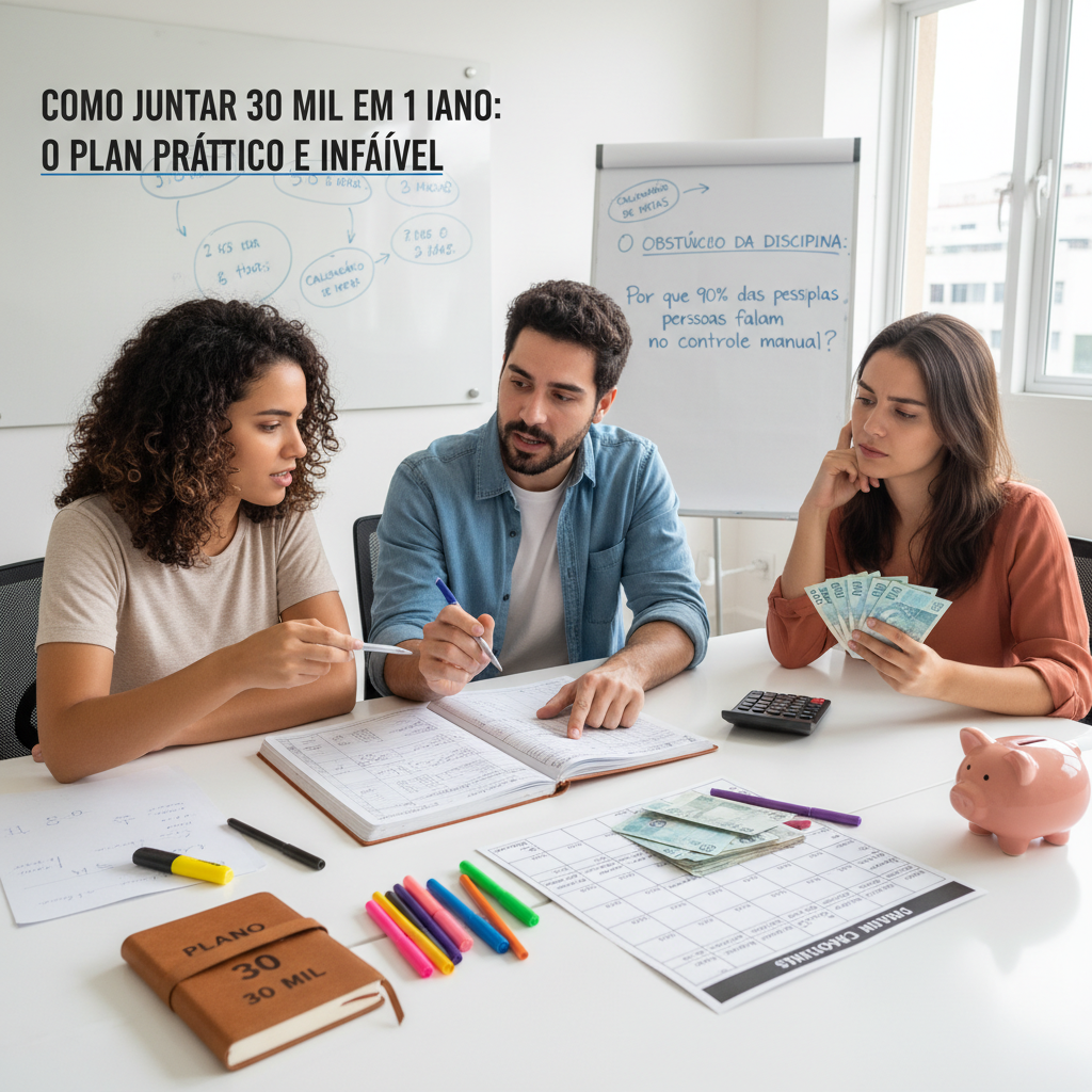 Pessoa frustrada com planilhas financeiras complexas e controle manual