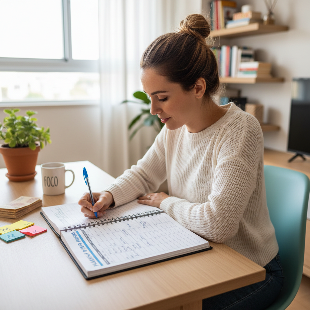 Dificuldade de manter a disciplina com planilha de papel impressa