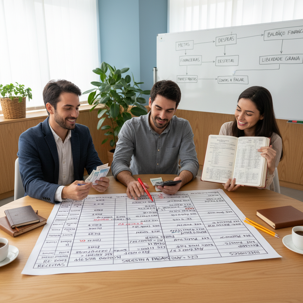 Pessoa esquecendo de anotar gastos pequenos em uma planilha tradicional