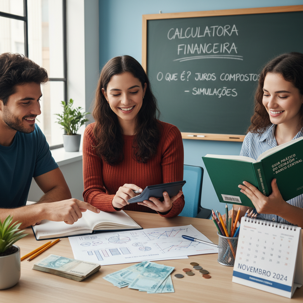 Interface da calculadora financeira banco central para simulação de correção de valores
