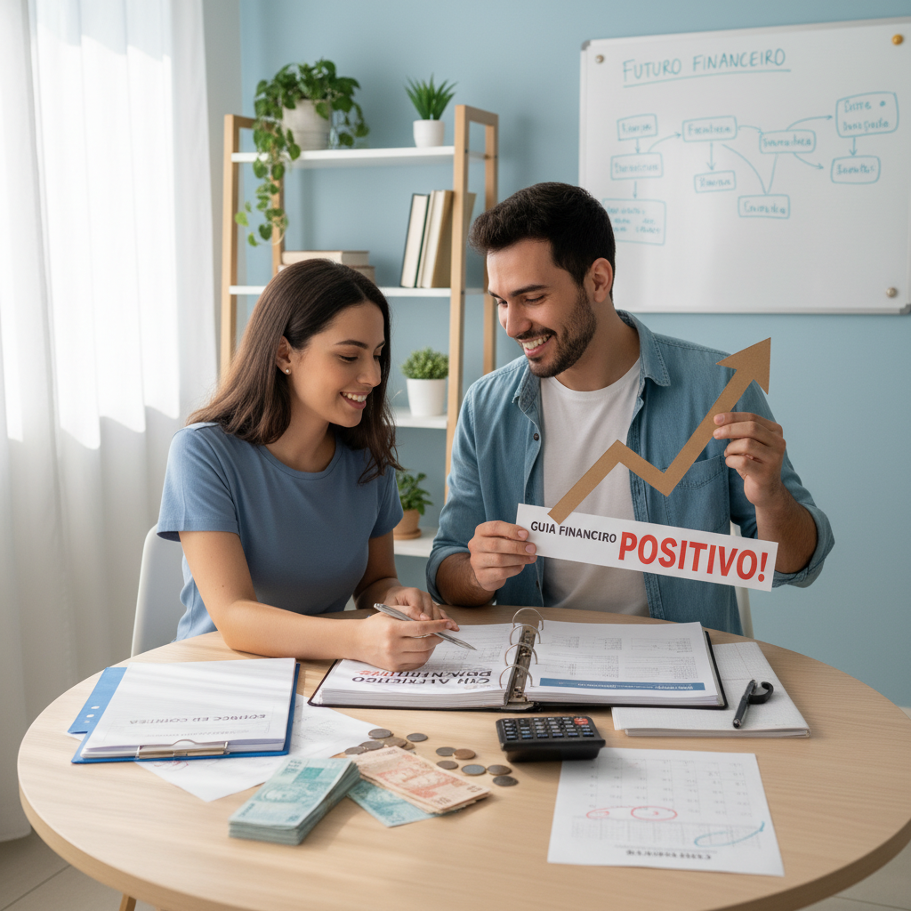 Homem analisando controle de contas no celular com gráficos de crescimento