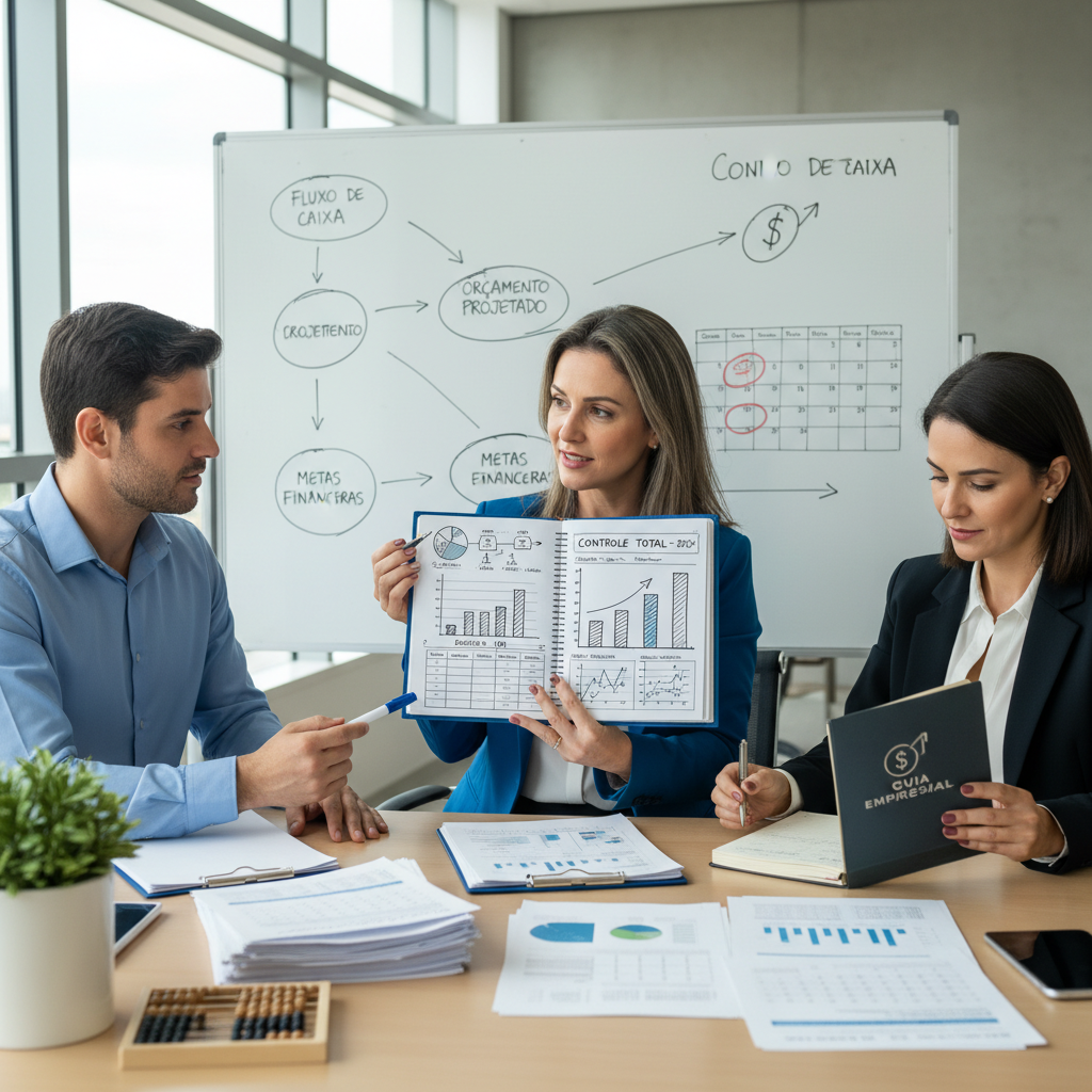 Empresário utilizando app financeiro para empresa para organizar finanças B2B