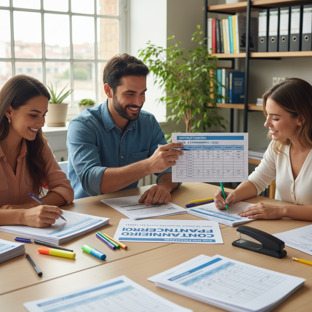 Modelo de controle financeiro para imprimir pdf com categorias de receitas e despesas