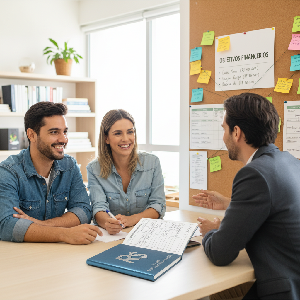 Homem analisando planner financeiro app no celular para melhorar saúde financeira