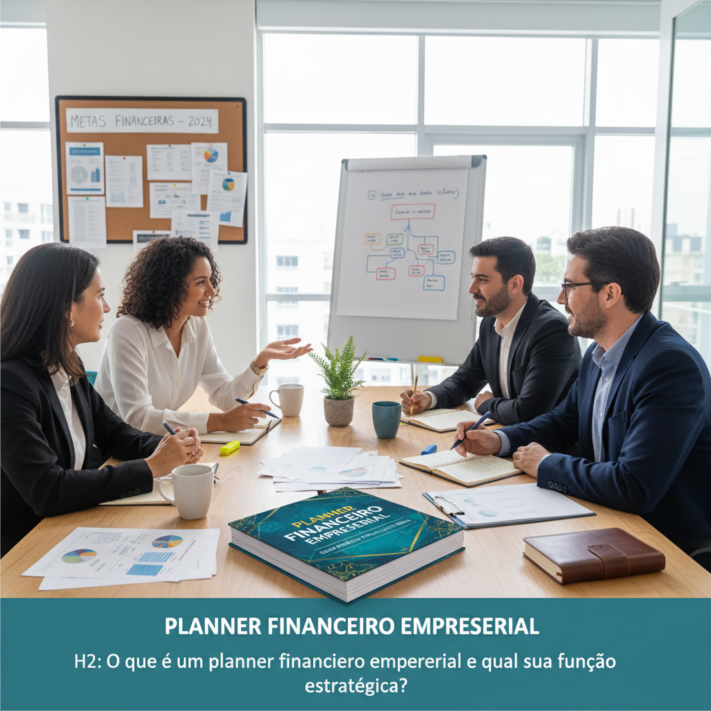 Empresário analisando planner financeiro empresarial para gestão de lucros