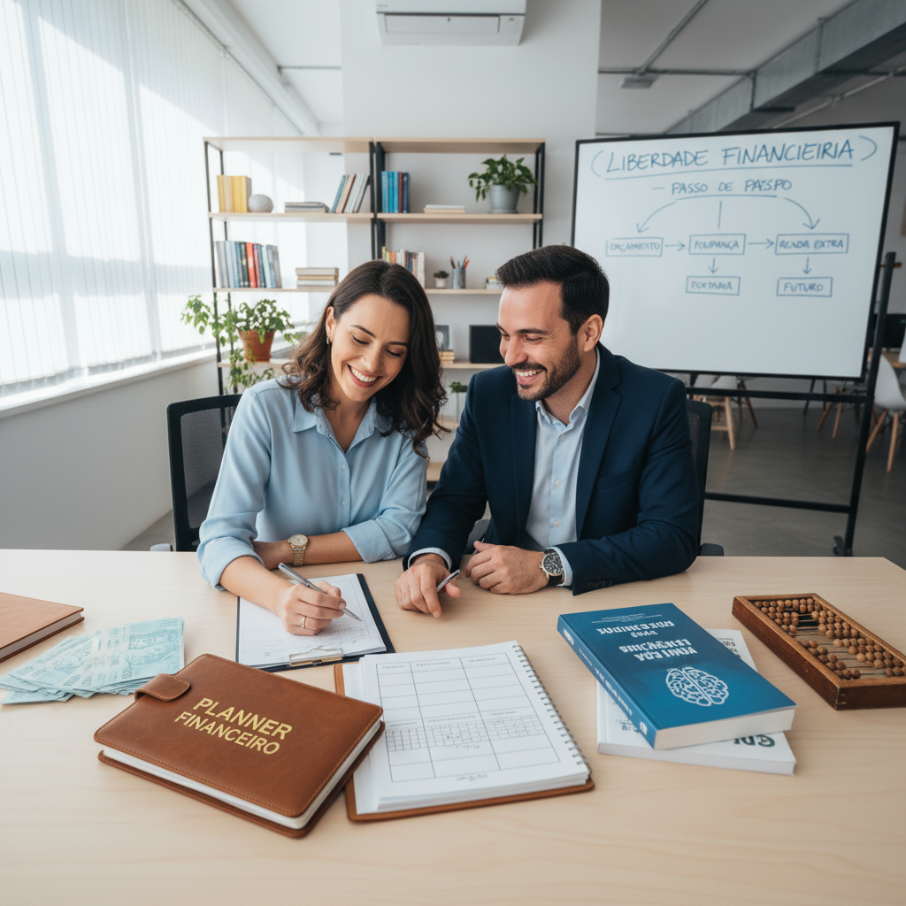 Interface de um planner financeiro excel detalhando entradas e saídas de caixa
