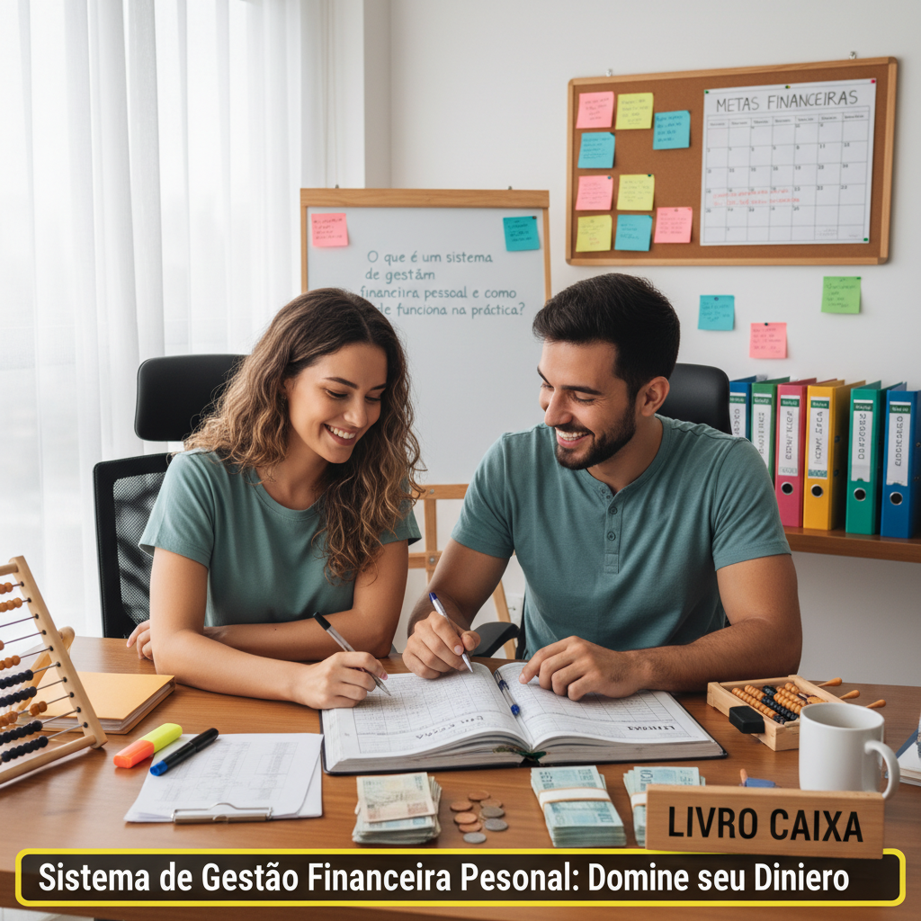 Conceito de sistema de gestão financeira pessoal e fluxo de caixa